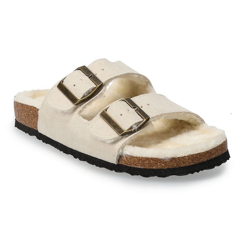 👀50% OFF - NWT‼️ Sonoma Goods for Life brand Faux Fur Cork Slippers
